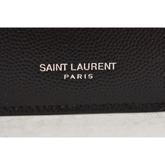 Saint Laurent Paris Fragments Zipped Card Case Black Caviar Silver Logo Wallet - Picture 4 of 10